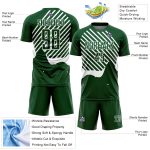 Custom Sublimation Soccer Jersey with Personalized Name and Number - Green White Lines Team Uniform Personalized Green White