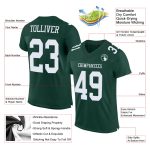 Custom Name and Number Football Jersey - Personalized Green and White Mesh Authentic Style Personalized Green White Mesh