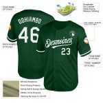 Custom Name Number Baseball Jersey - Authentic Green White Mesh Throwback Team Apparel Personalized Green White Mesh Authentic