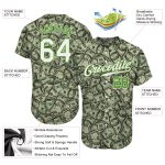 Custom Name & Number Baseball Jersey - 3D Pattern Green & White Neon Design, Authentic Team Apparel Personalized Green White-Neon