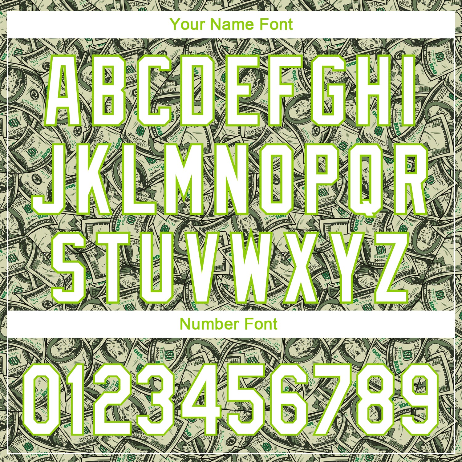 Personalized Green White-Neon Green 3D Pattern Design Dollar Performance Golf Polo Shirt Team Custom Name and Number Custom Name Number Golf Polo Shirt - Personalized Green White Neon Green 3D Pattern Design, Performance Team Apparel Personalized - Image 5