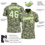 Custom Name Number Golf Polo Shirt - Personalized Green White Neon Green 3D Pattern Design, Performance Team Apparel Personalized