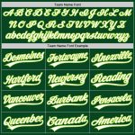 Customizable Authentic Throwback Baseball Jersey - Personalized Green and White Neon Green with Team Name and Number Personalized