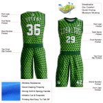 Custom Basketball Jersey with Name and Number - Personalized Green White Neon Green Triangle Shapes Round Neck Suit Personalized