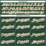 Custom Name and Number Personalized Baseball Jersey in Green, White, and Old Gold - Authentic Team Apparel Personalized Green