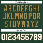 Custom Name and Number Personalized Baseball Jersey in Green, White, and Old Gold - Authentic Team Apparel Personalized Green
