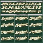 Custom Name and Number Personalized Baseball Jersey - Green, White, and Old Gold Sleeveless Authentic Style Personalized
