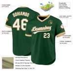 Custom Name and Number Authentic Green White Gold Throwback Baseball Jersey - Personalized Team Apparel Personalized Green
