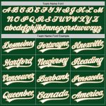 Custom Name and Number Authentic Green White Gold Throwback Baseball Jersey - Personalized Team Apparel Personalized Green
