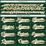 Custom Name and Number Hockey Jersey - Personalized Green, White, and Old Gold Lace Neck Team Apparel Personalized Green