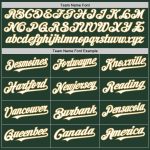 Custom Name and Number Authentic Baseball Jersey - Personalized Green White Old Gold Team Jersey Personalized Green White-Old
