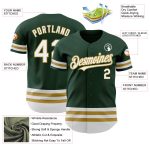 Custom Name and Number Authentic Baseball Jersey - Personalized Green White Old Gold Team Jersey Personalized Green White-Old