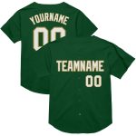 Personalized Green White Old Gold Authentic Throwback Baseball Jersey for Men Personalized Green White-Old Gold Mesh Authentic