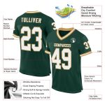 Personalized Authentic Throwback Football Jersey - Green White Old Gold Mesh Classic Style Personalized Green White-Old Gold