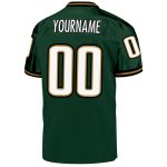 Custom Name and Number Personalized Green White Old Gold Football Jersey - Authentic Throwback Mesh Team Jersey Personalized