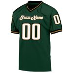 Custom Name and Number Personalized Green White Old Gold Football Jersey - Authentic Throwback Mesh Team Jersey Personalized