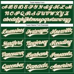 Custom Performance Vapor Golf Polo Shirt with Personalized Green and White-Old Gold Team Name and Number Personalized Green
