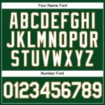 Custom Performance Vapor Golf Polo Shirt with Personalized Green and White-Old Gold Team Name and Number Personalized Green