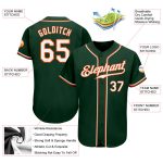 Custom Personalized Authentic Baseball Jersey with Name and Number - Green White-Orange Team Jersey Personalized Green White-Orange