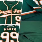 Custom Personalized Authentic Baseball Jersey with Name and Number - Green White-Orange Team Jersey Personalized Green White-Orange