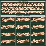 Customizable Baseball Jersey with Raglan Sleeves in Green, White, and Orange - Personalized Name and Number Personalized