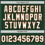Customizable Baseball Jersey with Raglan Sleeves in Green, White, and Orange - Personalized Name and Number Personalized
