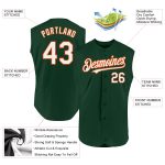 Personalized Authentic Sleeveless Baseball Jersey - Green White Orange Personalized Green White-Orange Authentic Sleeveless