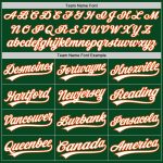 Custom Authentic Throwback Baseball Jersey with Personalized Name and Number - Green White-Orange Team Design Personalized