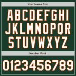 Custom Varsity Letterman Bomber Jacket for Teams - Personalized Two Tone Green White Orange Black with Name and Number Personalized