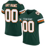 Personalized Green White Orange Mesh Authentic Football Jersey for Fans Personalized Green White-Orange Mesh Authentic Football