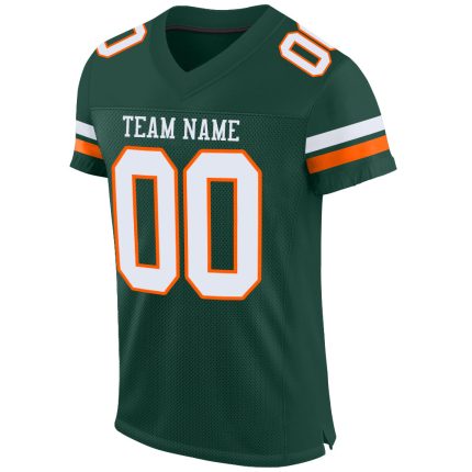 Personalized Green White Orange Mesh Authentic Football Jersey for Fans Personalized Green White-Orange Mesh Authentic Football