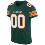 Custom Green White-Orange Mesh Football Jersey with Personalized Name and Number - Authentic Team Wear Personalized Green