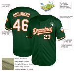 Custom Mesh Baseball Jersey - Personalized Green White-Orange Throwback with Name & Number Personalized Green White-Orange