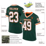 Personalized Green White Orange Mesh Authentic Throwback Football Jersey Personalized Green White-Orange Mesh Authentic Throwback
