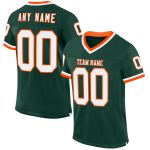 Personalized Green White Orange Mesh Authentic Throwback Football Jersey Personalized Green White-Orange Mesh Authentic Throwback