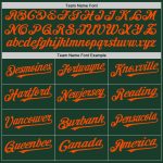 Custom Name and Number Personalized Pinstripe Baseball Jersey Green White Orange Authentic Fashion Personalized Green White-Orange