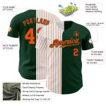 Custom Name and Number Personalized Pinstripe Baseball Jersey Green White Orange Authentic Fashion Personalized Green White-Orange