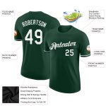 Custom Name and Number Performance T-Shirt for Team in Green and White - Personalized Athletic Shirt Personalized Green White