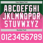 Custom Name and Number Baseball Jersey - Personalized Gradient Green White-Pink 3D Square Pattern Design Personalized Green