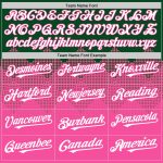 Custom Name and Number Baseball Jersey - Personalized Gradient Green White-Pink 3D Square Pattern Design Personalized Green