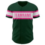 Personalized Authentic Baseball Jersey in Green, White & Pink Personalized Green White-Pink Authentic Baseball Jersey