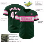 Personalized Authentic Baseball Jersey in Green, White & Pink Personalized Green White-Pink Authentic Baseball Jersey