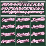 Custom Name and Number Baseball Jersey - Personalized Green White-Pink Authentic Raglan Sleeves Personalized Green White-Pink