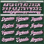 Custom Name Number Varsity Jacket Green White Pink Bomber Full-Snap Two Tone Letterman for Team Personalized Green White-Pink