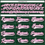 Custom Hockey Jersey with Personalized Name and Number - Green White-Pink Lace Neck Design Personalized Green White-Pink