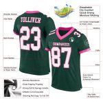 Personalized Authentic Football Jersey - Green White Pink Mesh Design Personalized Green White-Pink Mesh Authentic Football