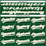 Personalized Authentic Baseball Jersey with Custom Name and Number - Green White Pinstripe City Design Personalized Green