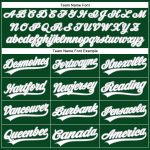 Custom Name and Number Authentic Baseball Jersey - Personalized Green White Pinstripe Gray Design Personalized Green White
