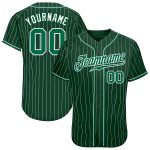 Custom Kelly Green White Pinstripe Baseball Jersey with Personalized Name and Number - Authentic Team Gear Personalized Green