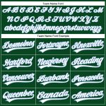 Custom Name and Number Authentic Baseball Jersey - Personalized Green White Pinstripe Light Blue Personalized Green White